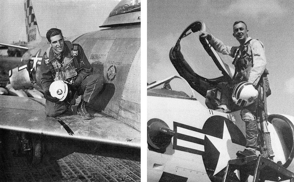 Black and White Photographs of U.S. Military pilots during Vietnam war