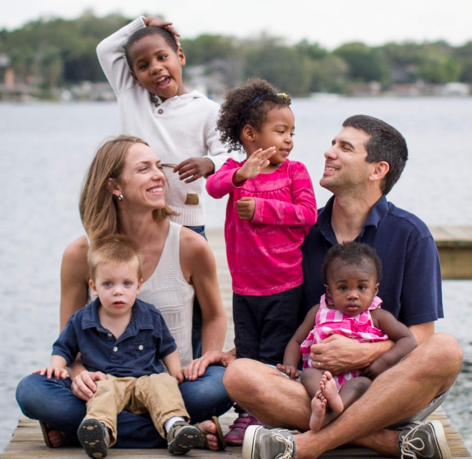 Amico family photo on the dock