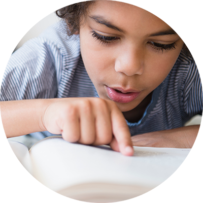 Student reading a book