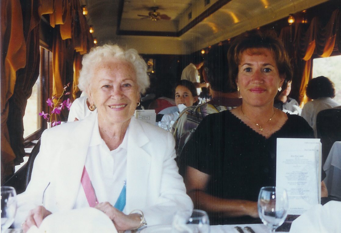 Hilda Marcin and her daughter, Carole O’Hare are enjoying dinner together