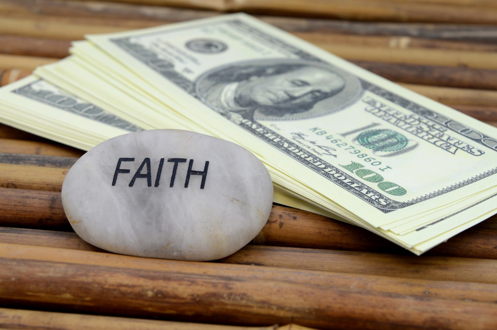 Faith and wealth concept