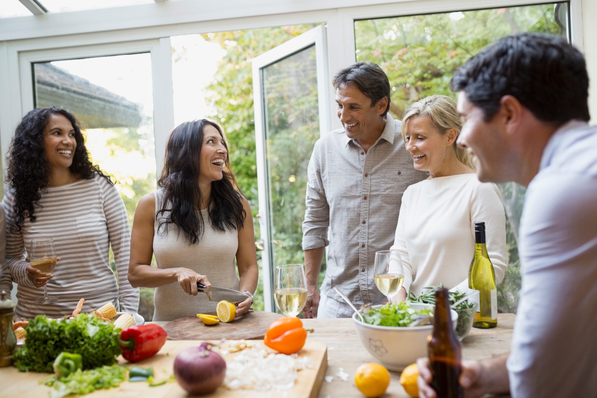 people engaging in conversation