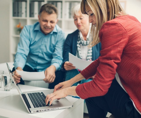 couple getting guidance from advisor