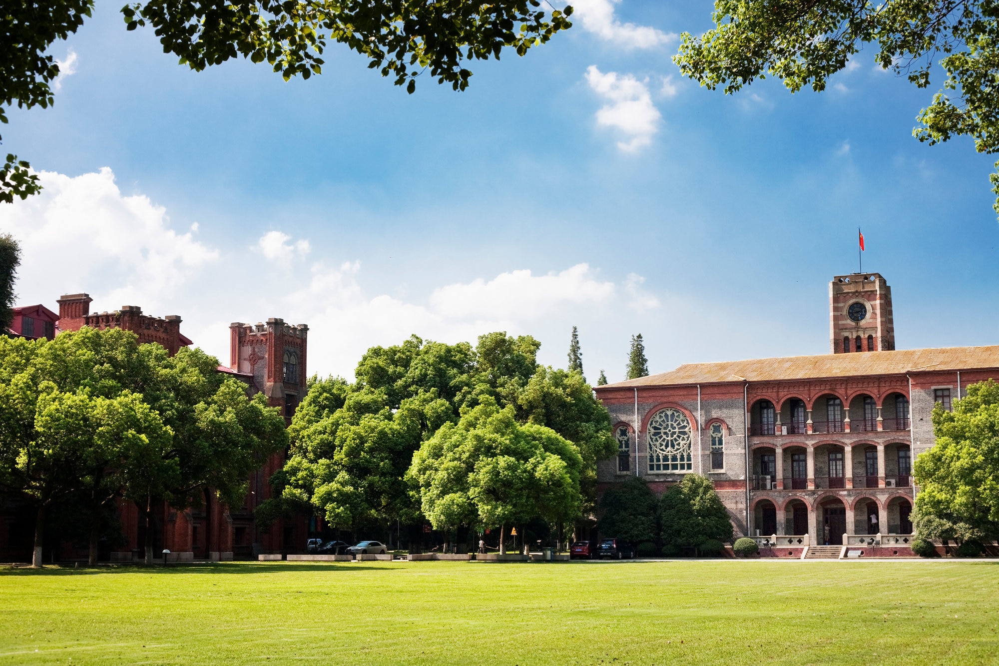 Education sector represented by an image of a college campus.