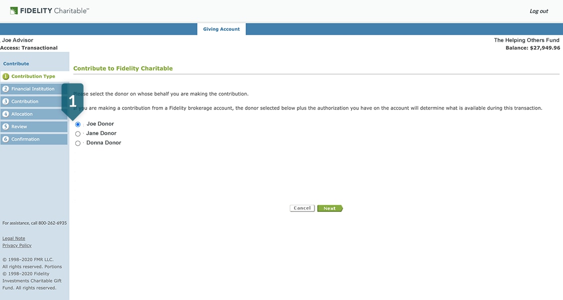 Contributions step 2