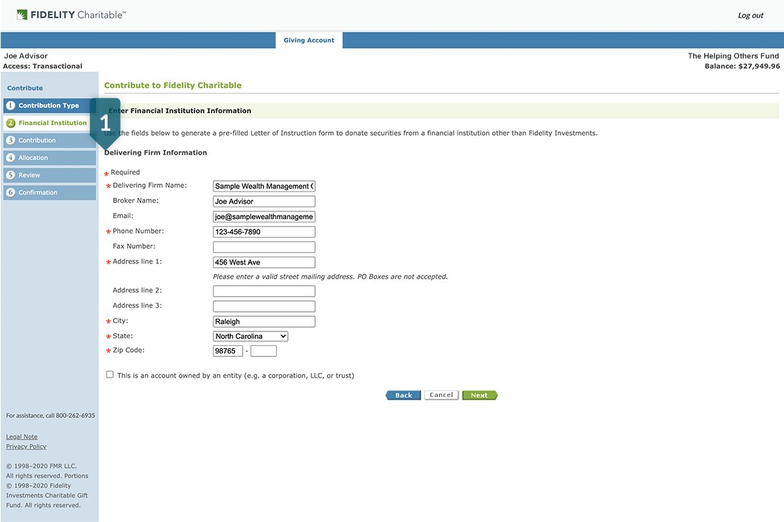 Contributions step 4